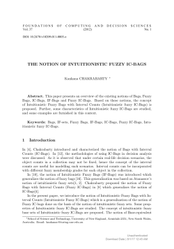 THE NOTION OF INTUITIONISTIC FUZZY IC