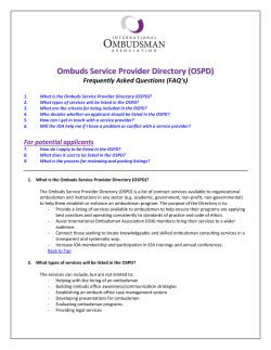 Ombuds Service Provider Directory (OSPD)