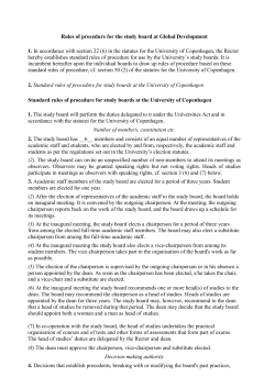 Rules of procedure for the study board at Global Development 1. In