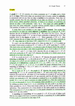Graphs A graph G = (V , E) consists of a finite nonempty set V of