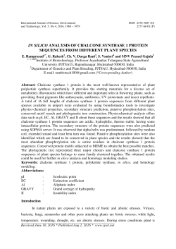 in silico analysis of chalcone synthase 1 protein sequences from