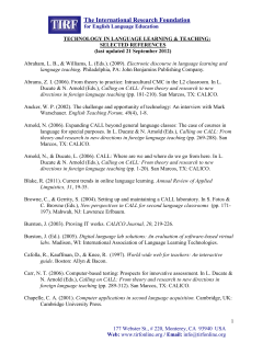 Technology in Language Learning and Teaching