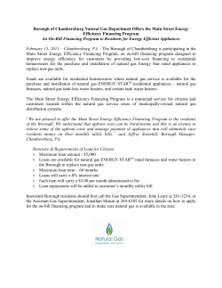 Borough of Chambersburg Natural Gas Department Offers the Main