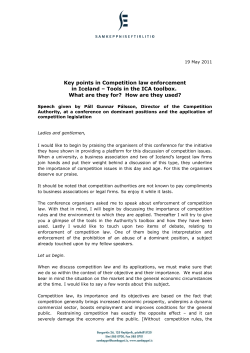 Key points in Competition law enforcement in Iceland &ndash; Tools in the