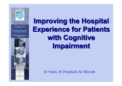 Improving the Hospital Experience for Patients with Cognitive
