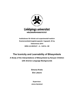 The Iconicity and Learnability of Blissymbols