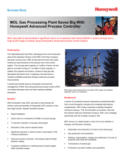 MOL Gas Processing Plant Saves Big With Honeywell Advanced