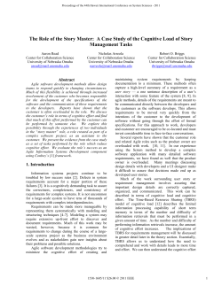 The Role of the Story Master: A Case Study of the Cognitive Load of