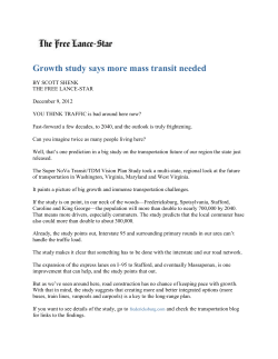 Growth study says more mass transit needed