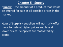 Chapter 5 - Supply