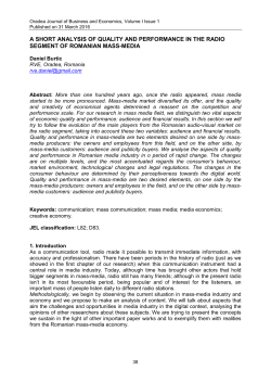 A short analysis of quality and performance in the radio segment of