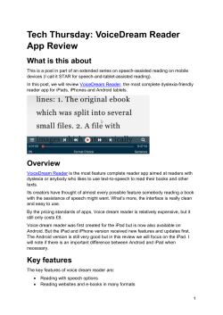 Tech Thursday: VoiceDream Reader App Review
