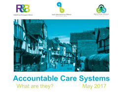 Accountable Care Systems - NHS South Worcestershire CCG