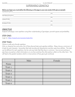 Instructions on setting up genotypes and phenotypes