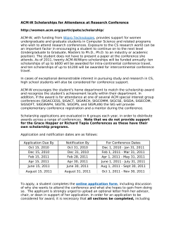 ACM-W Scholarships for Attendance at Research Conference http