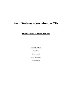 Penn State as a Sustainable City McKean Hall Wireless Systems