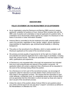policy on rehabilitation of offenders