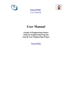SmartSQL User Manual User Manual Faculty of Engineering
