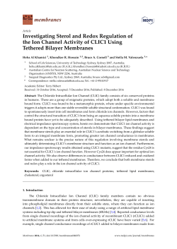 Investigating Sterol and Redox Regulation of the Ion Channel