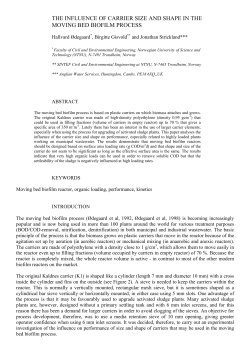 the influence of carrier size and shape in the moving bed biofilm