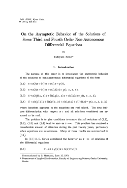 On the Asymptotic Behavior of the Solutions of Some Third and