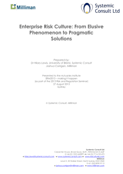 Enterprise Risk Culture