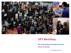 OPT Workshop - Rochester Institute of Technology