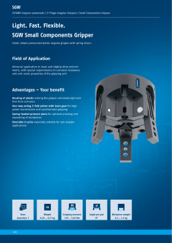 Light. Fast. Flexible. SGW Small Components Gripper