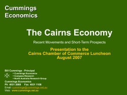 Cummings Economics The Cairns Economy