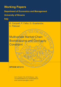 Working Papers Multivariate Markov Chain Bootstrapping