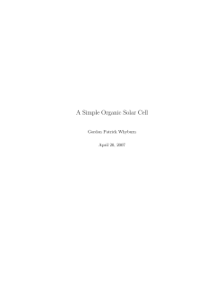 A Simple Organic Solar Cell - Department of Physics and Astronomy