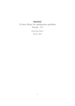 Optidef A Latex library for optimization problems Version