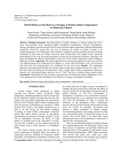 Potted Plants on Flat Roof as a Strategy to Reduce Indoor