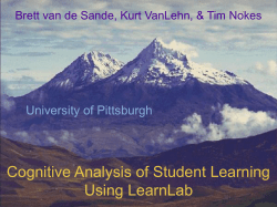 Cognitive Analysis of Student Learning Using LearnLab
