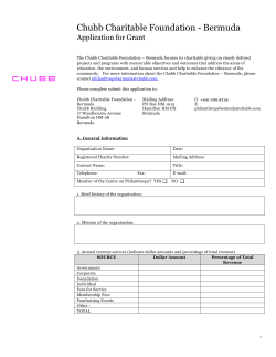 Chubb Charitable Foundation - Bermuda Application for Grant The