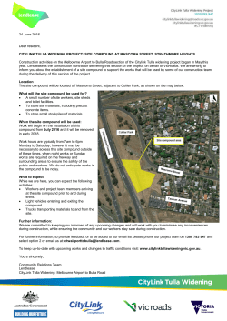 24 June 2016 Dear resident, CITYLINK TULLA WIDENING