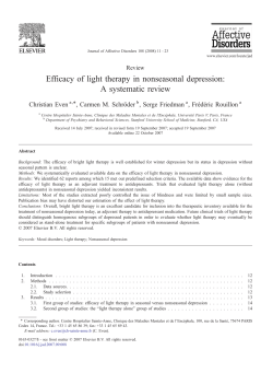 Efficacy of light therapy in nonseasonal depression: A systematic