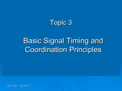 Topic 3 - Signal Coordination