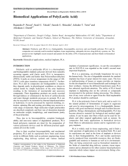 Biomedical Applications of Poly(Lactic Acid)