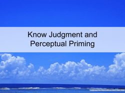 Know Judgment and Perceptual Priming