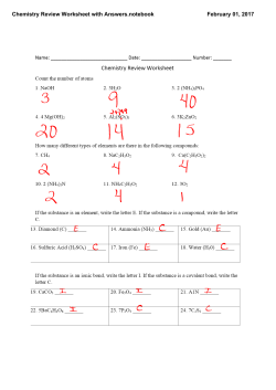 Chemistry Review Worksheet with Answers.notebook