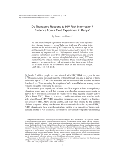 Do Teenagers Respond to HIV Risk Information? Evidence from a