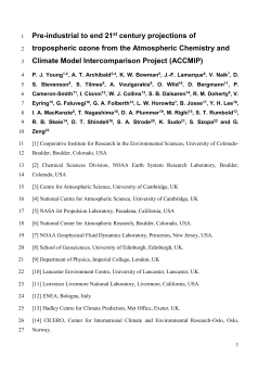 Pre-industrial to end 21 st century projections of tropospheric ozone