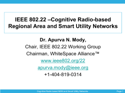 IEEE802 22 Cognitive Radio based Smart Utility Networks