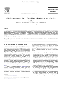 Collaborative control theory for e-Work, e-Production, and e