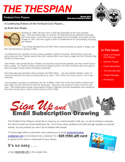 THE THESPIAN - Portland Civic Players