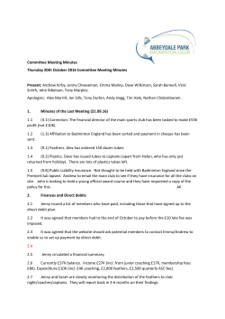 October 2016 Minutes - Abbeydale Badminton
