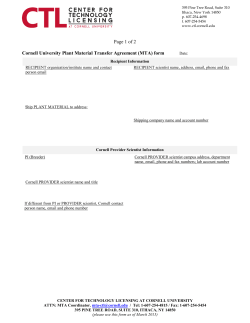 Page 1 of 2 Cornell University Plant Material Transfer Agreement