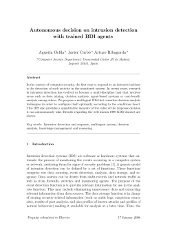 Autonomous decision on intrusion detection with trained BDI agents