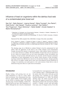 Influence of lead on organisms within the detritus food web of a